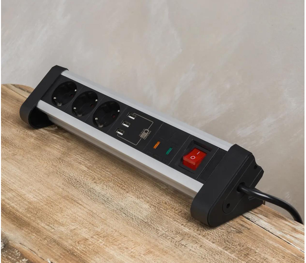 Spacetronik Listwa zasilająca z USB SPS-T38BS - 3 gniazda 1.5m - 1153963 - zdjęcie 5